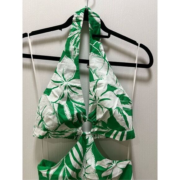 Ownley Michelle Cut Out Midi Dress in abstract tropical print size S NWT$199 - Picture 4 of 6